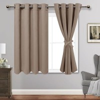 Jiuzhen Taupe Blackout Curtains With Tiebacks Thermal Insulated Light Blocking And Noise Reducing Grommet Curtains For Bedroo