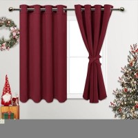 Jiuzhen Red Blackout Curtains With Tiebacks Thermal Insulated Light Blocking And Noise Reducing Grommet Curtains For Bedroom