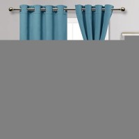 Jiuzhen Turquoise Blackout Curtains With Tiebacks Thermal Insulated Light Blocking And Noise Reducing Grommet Curtains For Bedr