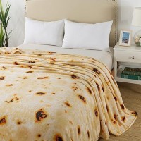 Burritos Tortilla Blanket Twin Size Premium Lightweight Antistatic Tortilla Throw Soft Couth Sofa Cozy Warm Flannel Taco Blank