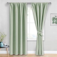 Jiuzhen Blackout Curtains For Bedroom Thermal Insulated Room Darkening Rod Pocket Curtains For Living Room Set Of 2 Panels Wi