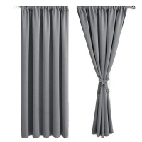 Jiuzhen Blackout Curtains For Bedroom Thermal Insulated Room Darkening Rod Pocket Curtains For Living Room Set Of 2 Panels Wi