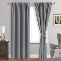 Jiuzhen Blackout Curtains For Bedroom Thermal Insulated Room Darkening Rod Pocket Curtains For Living Room Set Of 2 Panels Wi