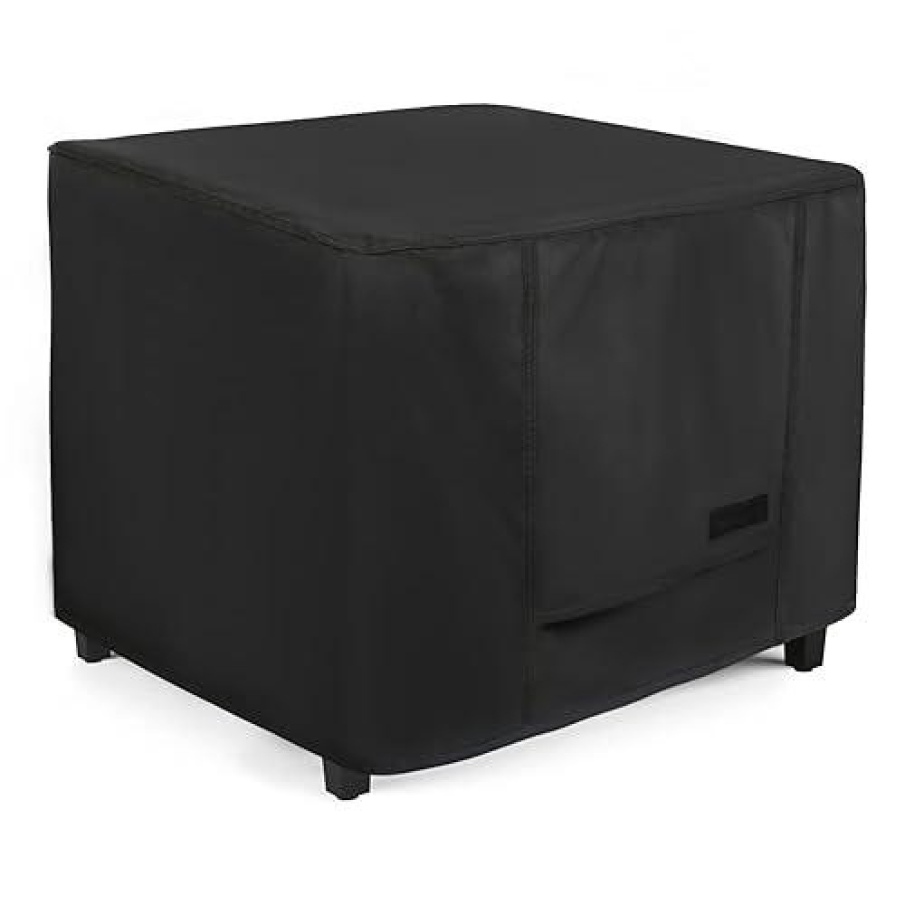 Nettypro Waterproof Patio Ottoman Cover Square Outdoor Furniture Side Table Cover  24L X 24W X 20H Inch  Black