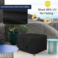 Nettypro Waterproof Patio Ottoman Cover Square Outdoor Furniture Side Table Cover  24L X 24W X 20H Inch  Black