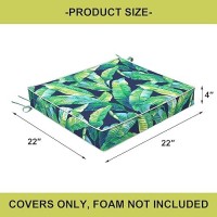 Dytxiii Patio Cushion Covers 22 X 22 X 4 Inch Outdoor Chair Seat Covers With Zipper Only Water Resistant Cushion Slipcovers Fu