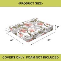 Dytxiii Patio Cushion Covers 24 X 22 X 4 Inch Outdoor Chair Seat Covers With Zipper Only Water Resistant Cushion Slipcovers Fu