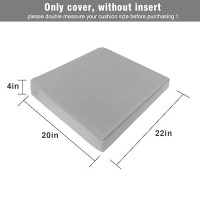 Gueglsa Replacement Outdoor Cushion Covers 22X20X4 Inch  Water Repellent Patio Seat Cushion Slipcovers  High Uv Resistant Chair Cushion Slip Cover  Set Of 2  Grey