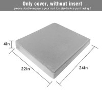 Gueglsa Replacement Outdoor Cushion Covers 24X22X4 Inch  Water Repellent Patio Seat Cushion Slipcovers  High Uv Resistant Chair Cushion Slip Cover  Set Of 2  Grey