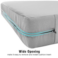 Gueglsa Replacement Outdoor Cushion Covers 24X22X4 Inch  Water Repellent Patio Seat Cushion Slipcovers  High Uv Resistant Chair Cushion Slip Cover  Set Of 2  Grey