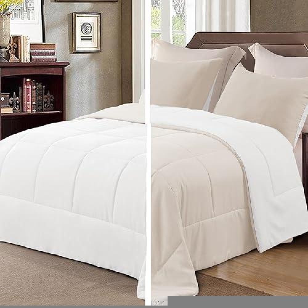 Exclusivo Mezcla Lightweight Reversible 3Piece Comforter Set All Seasons Down Alternative Comforter With 2 Pillow Shams King