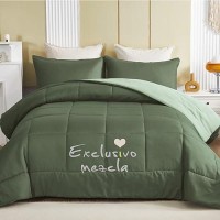 Exclusivo Mezcla Lightweight Reversible 3Piece Comforter Set All Seasons Down Alternative Comforter With 2 Pillow Shams King