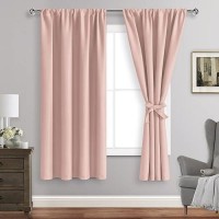 Jiuzhen Blackout Curtains For Bedroom Thermal Insulated Room Darkening Rod Pocket Curtains For Living Room Set Of 2 Panels Wi