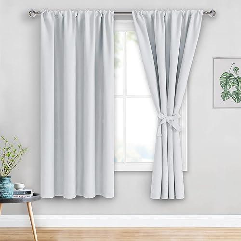 Jiuzhen Curtains For Bedroom Thermal Insulated Window Treatment Drapes Room Darkening Rod Pocket Curtains For Living Room Se