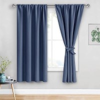 Jiuzhen Blackout Curtains For Bedroom Thermal Insulated Room Darkening Rod Pocket Curtains For Living Room Set Of 2 Panels Wi