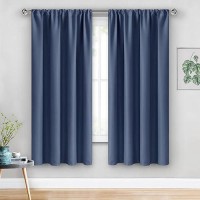 Jiuzhen Blackout Curtains For Bedroom Thermal Insulated Room Darkening Rod Pocket Curtains For Living Room Set Of 2 Panels Wi