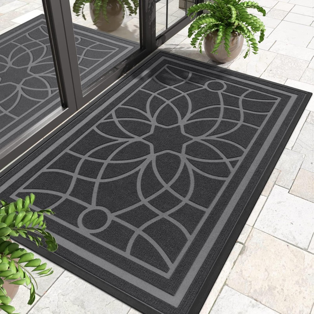 Dexi Front Door Mat Welcome Mat Heavy Duty Durable Low Profile Outside Doormat For Entryway Patio Garage High Traffic Areas