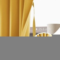 Jiuzhen Blackout Curtains For Bedroom Thermal Insulated Room Darkening Rod Pocket Curtains For Living Room Set Of 2 Panels Wi