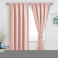 Jiuzhen Blackout Curtains For Bedroom Thermal Insulated Room Darkening Rod Pocket Curtains For Living Room Set Of 2 Panels Wi