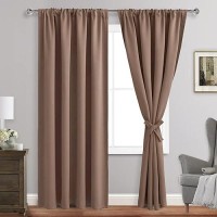 Jiuzhen Blackout Curtains For Bedroom Thermal Insulated Room Darkening Rod Pocket Curtains For Living Room Set Of 2 Panels Wi