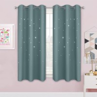 Nicetown Stars Curtains For Kids Room Blackout Curtain 63 Inches Length Nursery Essential Laser Cutting Star Curtain For Kids R