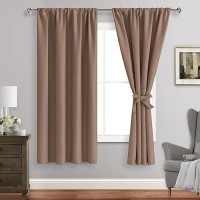 Jiuzhen Blackout Curtains For Bedroom Thermal Insulated Room Darkening Rod Pocket Curtains For Living Room Set Of 2 Panels Wi