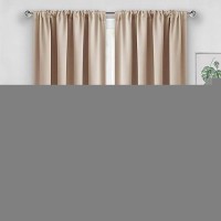 Jiuzhen Blackout Curtains For Bedroom Thermal Insulated Room Darkening Rod Pocket Curtains For Living Room Set Of 2 Panels Wi