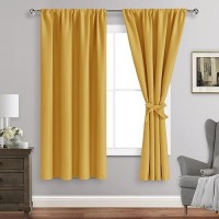 Jiuzhen Blackout Curtains For Bedroom Thermal Insulated Room Darkening Rod Pocket Curtains For Living Room Set Of 2 Panels Wi