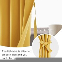 Jiuzhen Blackout Curtains For Bedroom Thermal Insulated Room Darkening Rod Pocket Curtains For Living Room Set Of 2 Panels Wi