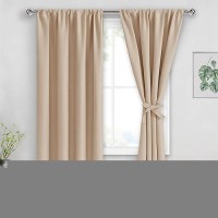 Jiuzhen Blackout Curtains For Bedroom Thermal Insulated Room Darkening Rod Pocket Curtains For Living Room Set Of 2 Panels Wi