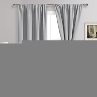 Jiuzhen Silver Grey Curtains For Bedroom Thermal Insulated Blackout Curtains With Tiebacks 2 Panels Room Darkening Rod Pocket