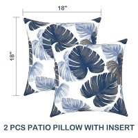 Dytxiii Pack Of 2 Waterproof Patio Pillow With Inserts Square Outdoor Decorative Throw Pillow For Home Sofa Bench And Patio Fur