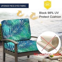 Nettypro Outdoor Cushion Slipcovers Waterproof Set 4  Patio Chair Seat Cushion Covers With Zipper And Tie  Replacement Cover Only  22 X 22 X 4 Inch  Tropical Leaf