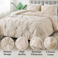 Andency Beige Comforters Queen Size 3 Pieces Cream Bedding Set Collections For Women Men All Season Soft Fluffy Lightweight