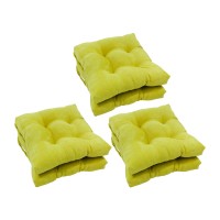 Blazing Needles 16-Inch Square Tufted Microsuede Chair Cushion, 16 X 16, Mojito Lime 6 Count