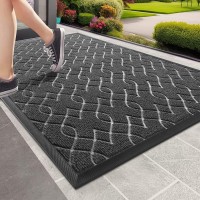 Yimobra Durable Front Door Mats Heavy Duty Water Absorbent Mud Resistant Easy Clean Entry Outdoor Indoor Rugs Non Slip Backing