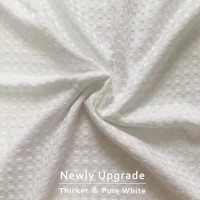 Miye Pleated Waffle Weave Bed Skirt Tailored Dust Ruffle 12 Inch Drop Easy Fit Machine Washable White Full 12 Drop