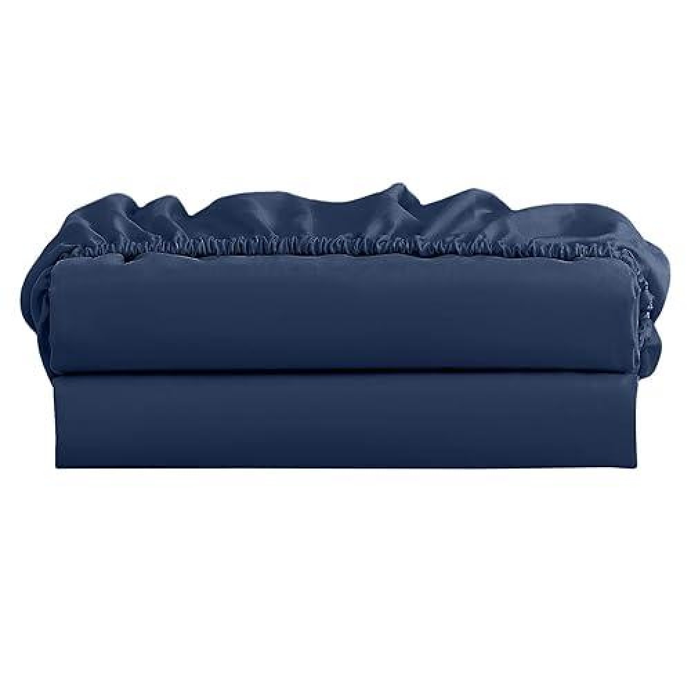 Freshculture Queen Fitted Sheet Only 2 Pack - Hotel Quality Fitted Sheet Queen Size - Ultra Soft & Breathable - Brushed Microfiber - Deep Pocket - Cooling Fitted Sheets For Queen Size Bed (Navy Blue)