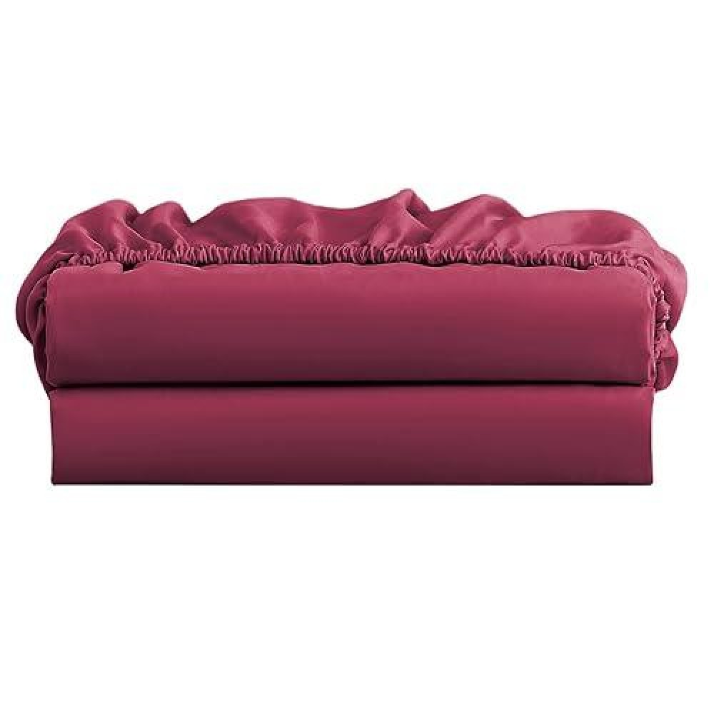 Freshculture Queen Fitted Sheet Only 2 Pack - Hotel Quality Fitted Sheet Queen Size - Ultra Soft & Breathable - Brushed Microfiber - Deep Pocket - Cooling Fitted Sheets For Queen Size Bed (Burgundy)