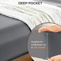 Freshculture Queen Fitted Sheet Only 2 Pack - Hotel Quality Fitted Sheet Queen Size - Ultra Soft & Breathable - Brushed Microfiber - Deep Pocket - Cooling Fitted Sheets For Queen Size Bed (Dark Grey)