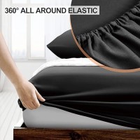 Freshculture Queen Fitted Sheet Only 2 Pack - Hotel Quality Fitted Sheet Queen Size - Ultra Soft & Breathable - Brushed Microfiber - Deep Pocket - Cooling Fitted Sheets For Queen Size Bed (Black)