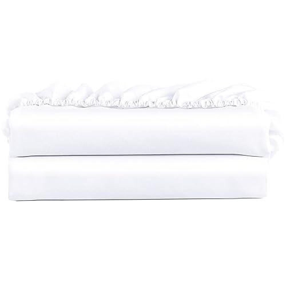 Freshculture Twin Xl Fitted Sheet Only 2 Pack - Hotel Quality Fitted Sheet - Ultra Soft & Breathable - Brushed Microfiber - Deep Pocket - Cooling Fitted Sheets For Twin Xl Size Bed (White)