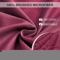 Freshculture Twin Xl Fitted Sheet Only 2 Pack - Hotel Quality Fitted Sheet - Ultra Soft & Breathable - Brushed Microfiber - Deep Pocket - Cooling Fitted Sheets For Twin Xl Size Bed (Burgundy)