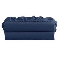 Freshculture Twin Fitted Sheet Only 2 Pack - Hotel Quality Fitted Sheet Twin Size - Ultra Soft & Breathable - Brushed Microfiber - Deep Pocket - Cooling Fitted Sheets For Twin Size Bed (Navy Blue)