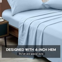 Freshculture Twin Flat Sheet - Hotel Quality Twin Flat Sheet Only - Brushed Microfiber Top Sheet - Ultra Soft & Breathable - Wrinkle-Free - Easy Care - Single Flat Sheet (Twin  Light Blue)