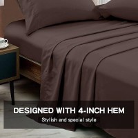 Freshculture Twin Flat Sheet - Hotel Quality Twin Flat Sheet Only - Brushed Microfiber Top Sheet - Ultra Soft & Breathable - Wrinkle-Free - Easy Care - Single Flat Sheet (Twin  Brown)