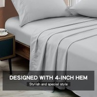 Freshculture Twin Flat Sheet - Hotel Quality Twin Flat Sheet Only - Brushed Microfiber Top Sheet - Ultra Soft & Breathable - Wrinkle-Free - Easy Care - Single Flat Sheet (Twin  Light Grey)