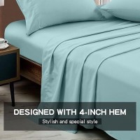 Freshculture Full Flat Sheet - Hotel Quality Full Flat Sheet Only - Brushed Microfiber Top Sheet - Ultra Soft & Breathable - Wrinkle-Free - Easy Care - Single Flat Sheet (Full  Spa Blue)