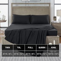 Freshculture Twin Flat Sheet - Hotel Quality Twin Flat Sheet Only - Brushed Microfiber Top Sheet - Ultra Soft & Breathable - Wrinkle-Free - Easy Care - Single Flat Sheet (Twin  Black)