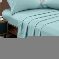 Freshculture Queen Flat Sheets Only 2 Pack - Hotel Quality Flat Bed Sheets - Brushed Microfiber - Ultra Soft & Breathable - Wrinkle-Free - Easy Care - Flat Sheets Only Queen Size (Spa Blue)